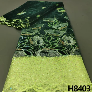 Новейший дизайн африканской бархатной ткани HFX 2023 года, высококачественная французская ткань с блестками 5 размеров для вечернего платья, сшитое платье