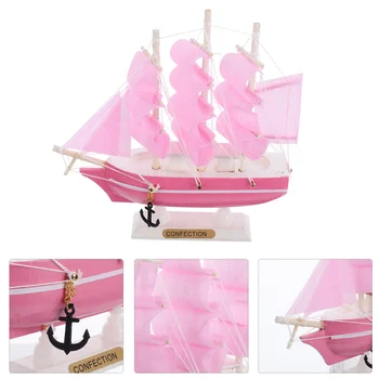Парусная деревянная парусная лодка, морские пляжные фигурки, украшение рабочего стола в морском стиле для спальни, окна гостиной